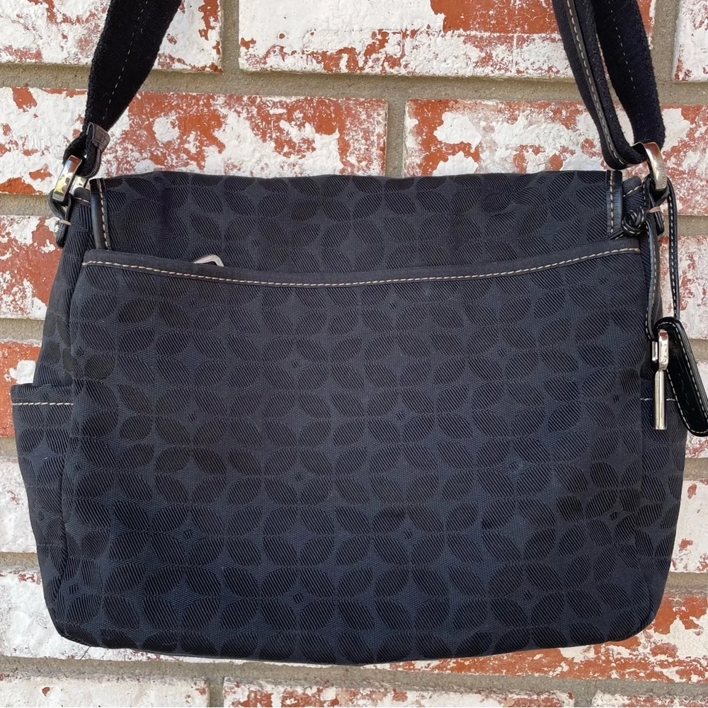 Fossil | Marlow Crossbody Black Canvas Messenger Laptop Bag Purse